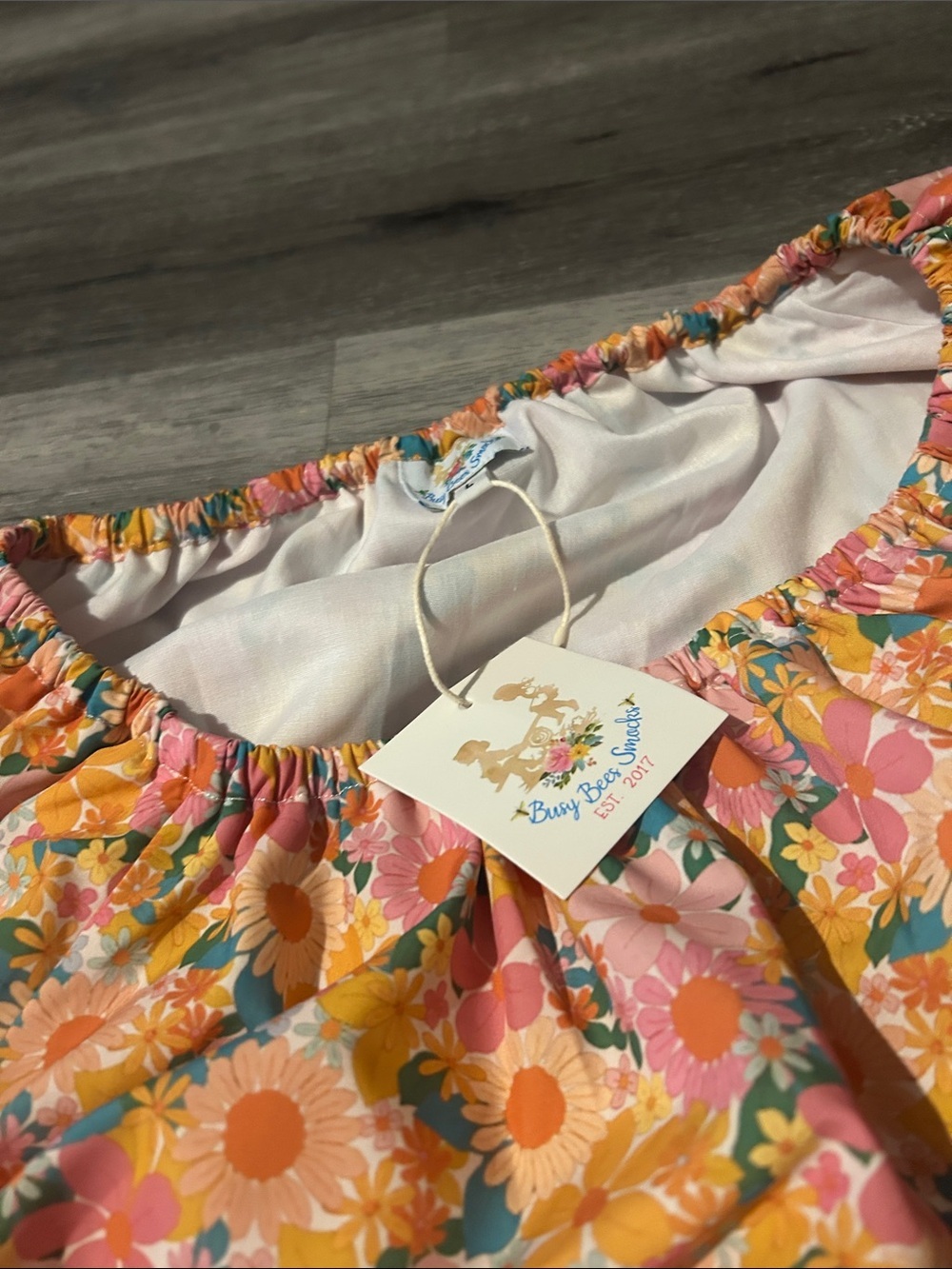 Floral Pink & Yellow Puff-Sleeve Top - Picture 4 of 4